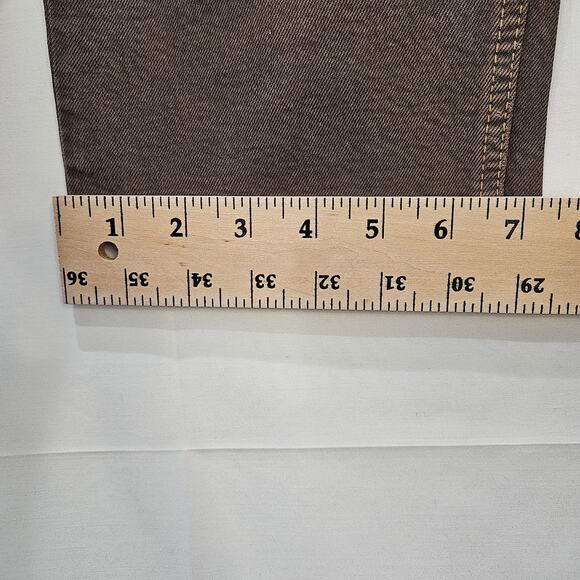 Re/Done Women's 70s Stove Pipe Crop Jeans Button Fly Raw Hem Brown Size 30 - Picture 12 of 12